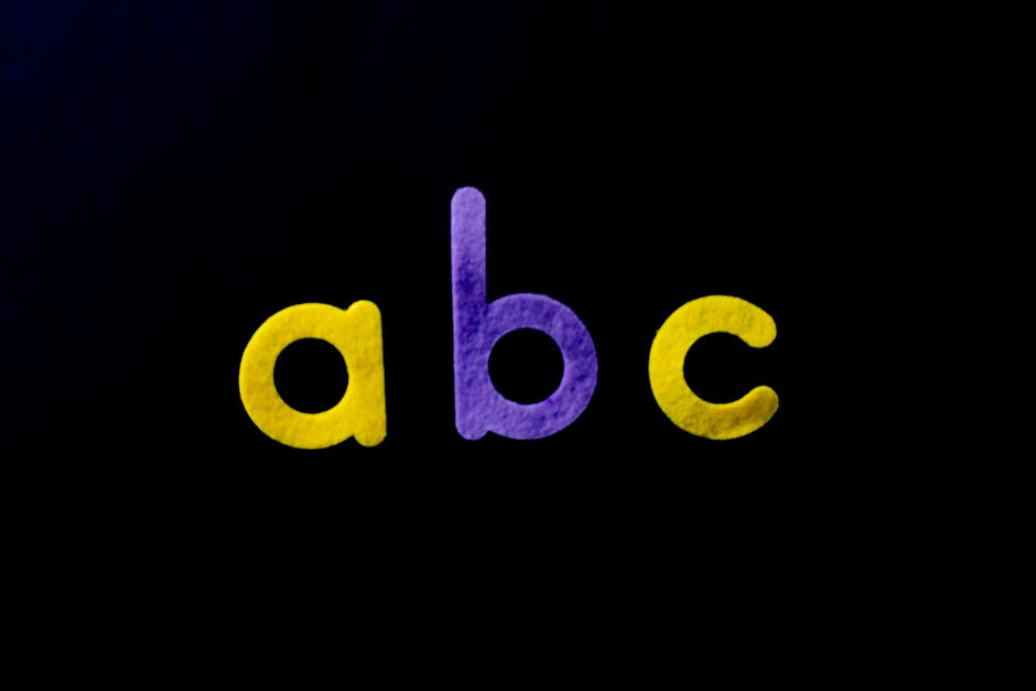 Simple abc letters representing fundamental style