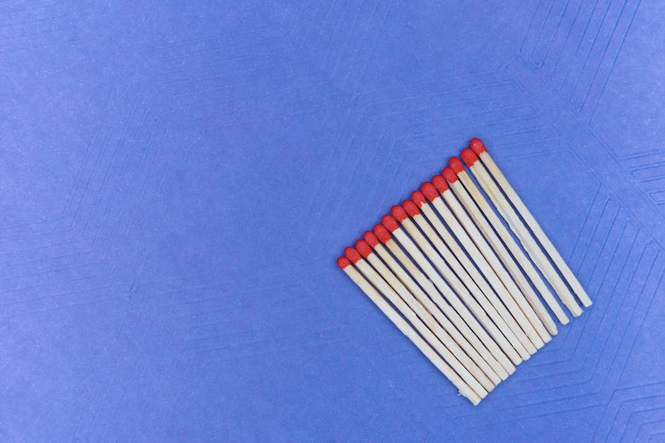 Matches on blue background